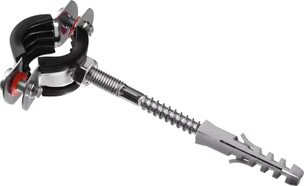 Хомут трубный с гайкой, оцинкованный, в комплекте с сантехнической шпилькой и дюбелем, 1/2&quot;, 1шт, ЗУБР Мастер 37866-20-24 37866-20-24_z01 купить в Урае