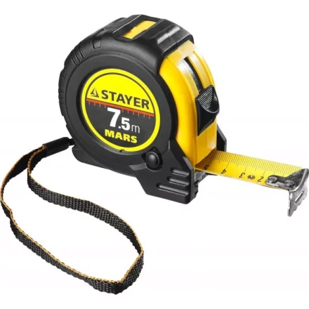 Рулетка STAYER &quot;PROFI&quot; &quot;MARS&quot;, обрезиненный корпус, утолщенное полотно, 7,5мх25мм 34131-075_z01 купить в Урае