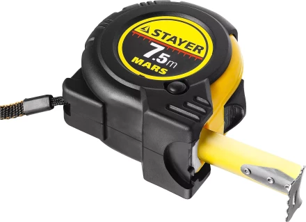 Рулетка STAYER &quot;PROFI&quot; &quot;MARS&quot;, обрезиненный корпус, утолщенное полотно, 7,5мх25мм 34131-075_z01 купить в Урае