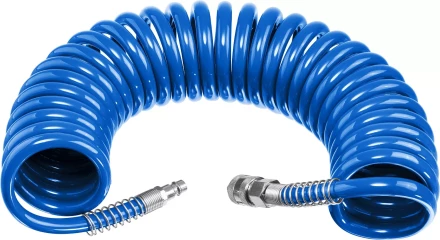 ЗУБР 10 м, 6 х 8 мм, 15 бар, воздушный спиральный шланг с фитингами рапид, Профессионал (6473-10) купить в Урае