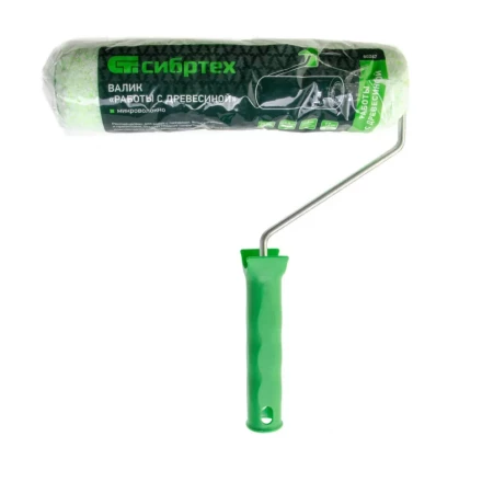 Валик &quot;Работы с древесиной&quot;, 250 мм, ворс 12 мм, D - 48 мм, D ручки - 6 мм, микроволокно Сибртех 80247 купить в Урае