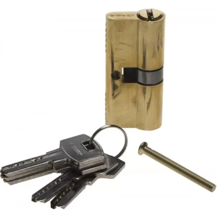 Механизм ЗУБР &quot;ЭКСПЕРТ&quot;цилиндровый, повышенной защищенности, тип &quot;ключ-ключ&quot;, цвет латунь, 6-PIN, 70мм 52105-70-1 купить в Урае