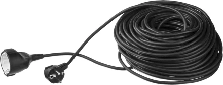 Удлинитель ЗУБР электрический, ПВС 3х1кв мм, черный, 1 гнездо, макс мощн 2200Вт, 30м 55013-30 купить в Урае