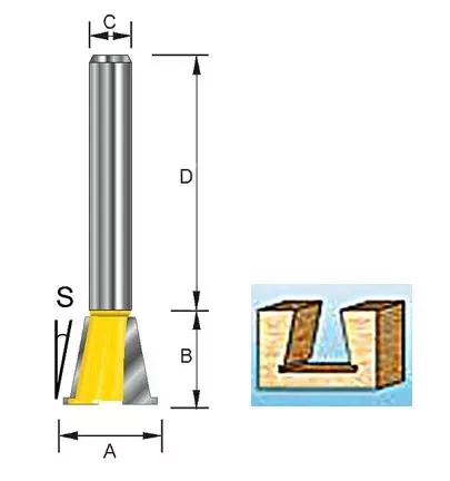 Фреза &quot;ласточкин хвост&quot; с боковыми резцами, Makita D-10861 купить в Урае