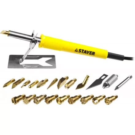 Прибор для выжигания STAYER &quot;PROFESSIONAL&quot;, 3в1, с набором насадок 20шт 45227 купить в Урае