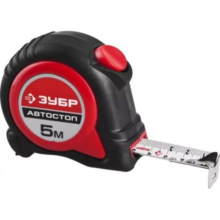 Рулетка ЗУБР &quot;МАСТЕР&quot;, двухкомпонентный корпус, автостоп, 5м/25мм 34052-05-25 купить в Урае