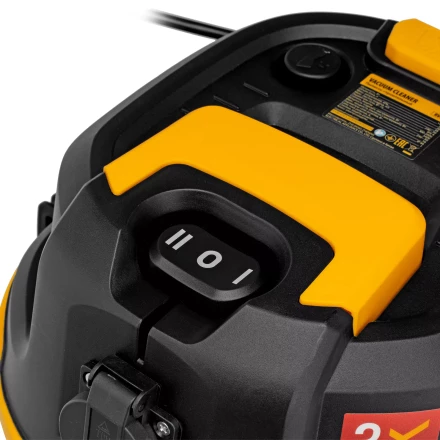 Пылесос строительный Denzel 28203 RVC30, 1400 Вт, бак 30 л, шланг 3 м, розетка с автосинхр. купить в Урае