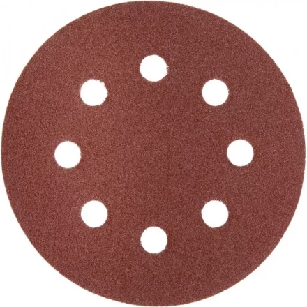 Круг шлифовальный ЗУБР &quot;МАСТЕР&quot; универсальный, из абразивной бумаги на велкро основе, 8 отверстий, Р100, 125мм, 5шт 35562-125-100 купить в Урае