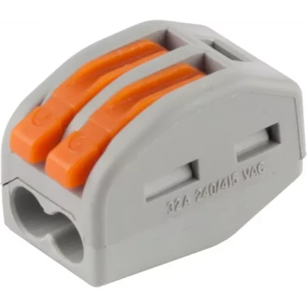 Клемма СВЕТОЗАР соединительная, разъемная, 2-х проводная, 400В, 32А, 0,5-2,5мм2/0,5-4мм2, 2шт 49190-2 купить в Урае