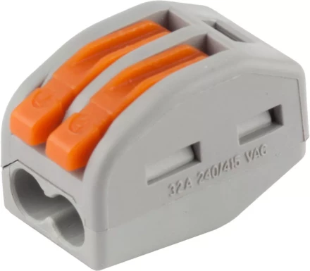 Клемма СВЕТОЗАР соединительная, разъемная, 2-х проводная, 400В, 32А, 0,5-2,5мм2/0,5-4мм2, 2шт 49190-2 купить в Урае