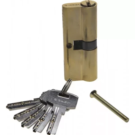 Механизм ЗУБР &quot;ЭКСПЕРТ&quot;цилиндровый, повышенной защищенности, тип &quot;ключ-ключ&quot;, цвет латунь, 6-PIN, 80мм 52105-80-1 купить в Урае