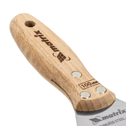 Шпательная лопатка из нержавеющей стали, 100 мм, буковая рукоятка, EFP Matrix 85617 купить в Урае