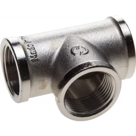 Тройник GENERAL FITTINGS никелированная латунь, г/г/г, 3/4&quot; 51052-3/4 купить в Урае