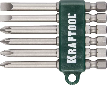Набор KRAFTOOL Биты хвостовик E 1/4&quot;, Cr-V, 75мм, 6 предметов 26061-H6 купить в Урае