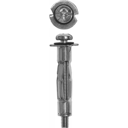 Анкер ЗУБР для пустотелых конструкций оцинкованный, с винтом PH2&amp;SL, М4х38х15мм, ТФ6, 4шт 4-302476-04-038 купить в Урае