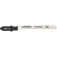 Полотна STAYER "PROFI", T101AO, для эл/лобзика, HCS, по дереву, фанере, ламинату, фигур. рез, EU-хвост., шаг 1,3мм, 50мм, 2шт 15992-1.3_z01
