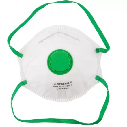 Полумаска фильтрующая STAYER &quot;PROFI&quot; коническая, с клапаном, многослойная, класс защиты FFP2 11110-2 купить в Урае