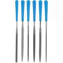 Набор ЗУБР "ЭКСПЕРТ": Надфили, пластмассовая ручка, насечка 2 = Бархатная, с чехлом, 100мм, 6шт 16022-2-H6