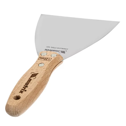 Шпательная лопатка из нержавеющей стали Matrix, 120 мм, буковая рукоятка, EFP 85618 купить в Урае