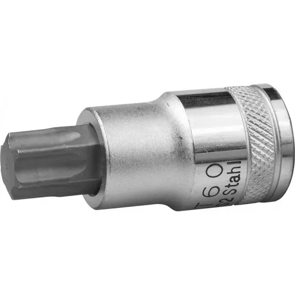 Торцовая бита-головка KRAFTOOL "INDUSTRIE QUALITAT", материал S2, TORX, сатинированная, 1/2", Т60 27905-60_z01 купить в Урае