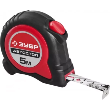 Рулетка ЗУБР &quot;МАСТЕР&quot;, двухкомпонентный корпус, автостоп, 5м/19мм 34052-05-19 купить в Урае