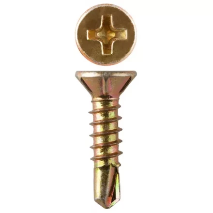 Саморезы ЗУБР со сверлом для оконного профиля, жёлтопассивированные, 3.9x19мм, 18шт 4-300236-39-019 купить в Урае