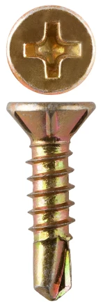 Саморезы ЗУБР со сверлом для оконного профиля, жёлтопассивированные, 3.9x19мм, 18шт 4-300236-39-019 купить в Урае