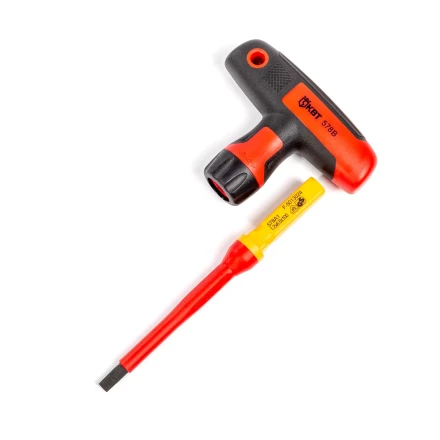 Диэлектрическая Т-образная отвертка КВТ VDE НИО-4412-Т со сменными битами, 12 шт. (87128) купить в Урае