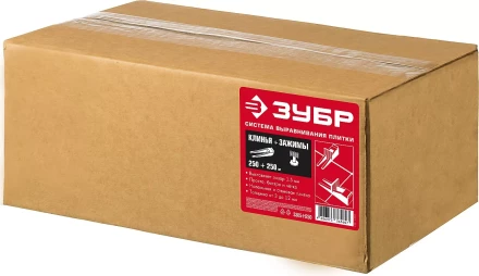 ЗУБР СВП, комплект: 1,7 мм, клин + зажим 250 + 250 шт, система выравнивания плитки (3385-H250) купить в Урае