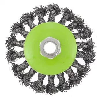 Щетка для УШМ 100 мм М14 &quot;тарелка&quot; крученая металлическая проволока СИБРТЕХ 746097 купить в Урае