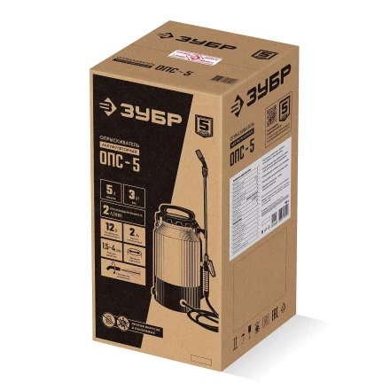 ЗУБР 5 л, аккумуляторный опрыскиватель (ОПС-5) купить в Урае
