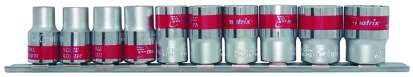 Набор универсальных торцевых головок 1/4", Spline, CrV, 10шт., 4-13мм Matrix 13599 купить в Урае