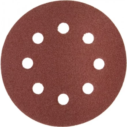 Круг шлифовальный ЗУБР &quot;МАСТЕР&quot; универсальный, из абразивной бумаги на велкро основе, 8 отверстий, Р120, 125мм, 5шт 35562-125-120 купить в Урае