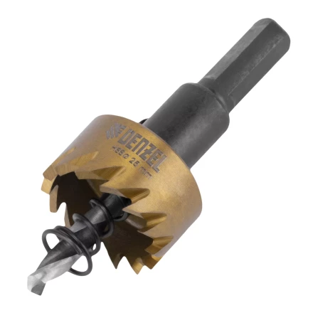 Коронка по металлу HSS, 25 мм, нитридтитановое покрытие Denzel 724104 купить в Урае