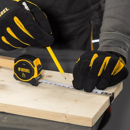 Рулетка Denzel 3м х 16мм, двухкомп. корпус, магнитный обрезиненный зацеп, 31530 купить в Урае