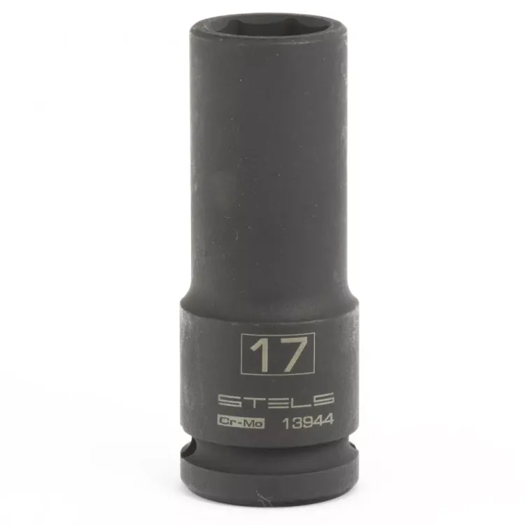 Головка ударная удлиненная шестигранная 17мм 1/2" CrMo Stels 13944 купить в Урае