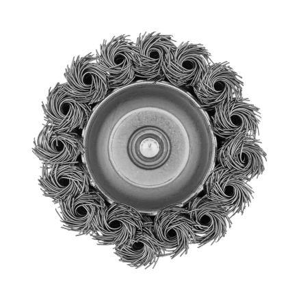 Щетка для дрели Denzel, 65 мм, Чашка, со шпилькой, нержавеющая крученая проволока 744643 купить в Урае