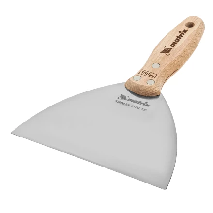 Шпательная лопатка из нержавеющей стали Matrix, 150 мм, буковая рукоятка, EFP 85619 купить в Урае