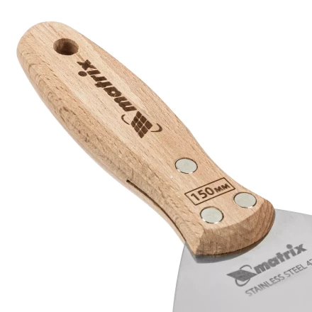 Шпательная лопатка из нержавеющей стали Matrix, 150 мм, буковая рукоятка, EFP 85619 купить в Урае