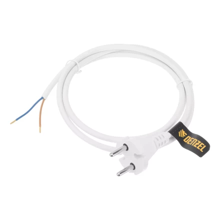Шнур сетевой Denzel Energy Series, ПВС, 1,5 м, 2 x 1 мм, с неразборной вилкой, белый, 3 м, 37660 купить в Урае