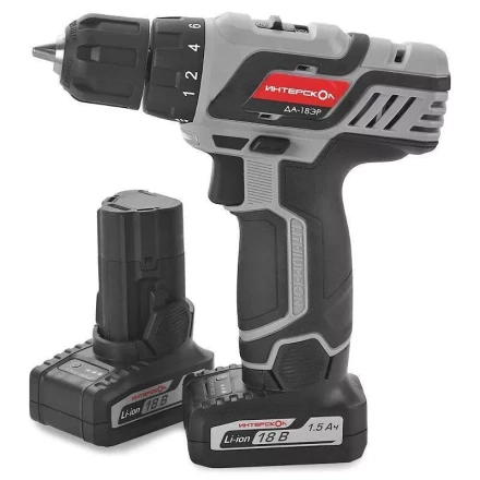 Дрель-шуруповерт ИНТЕРСКОЛ ДА-18ЭР аккумулятора х2 (1.5Ач) купить в Урае