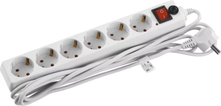 Сетевой фильтр STAYER &quot;MASTER&quot; электрический, 6 гнезд, заземление, макс. мощн. 2200 Вт, 3м 55067-3 купить в Урае