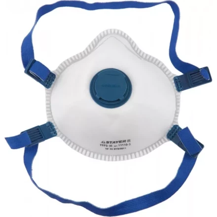 Полумаска фильтрующая STAYER &quot;PROFI&quot; коническая, с клапаном, многослойная, класс защиты FFP3 11110-3 купить в Урае