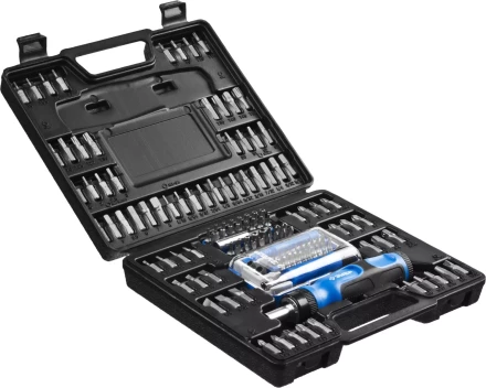 Набор ЗУБР &quot;ЭКСПЕРТ&quot;: Отвертка реверсивная с магнитным битодержателем и отсеком для бит в рукоятке, Cr-V, 130 предметов 25237-H129 купить в Урае