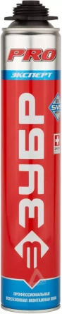 Пена ЗУБР &quot;ЭКСПЕРТ&quot; ПРО, профессиональная, монтажная, пистолетная, всесезонная, 750мл 41145_z01 купить в Урае