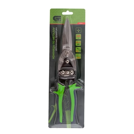 Ножницы по металлу Сибртех 78339, удлиненные, 285 мм, пряморежущие, двухкомпонентные обрезиненные рукоятки купить в Урае