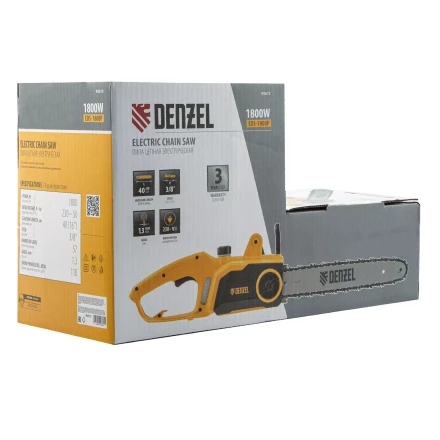 Пила цепная электрическая Denzel EDS-1800P 95615, 1.8 кВт,поперечная, шина 40 см, шаг 3/8, паз 1.3 мм, 57 звеньев купить в Урае