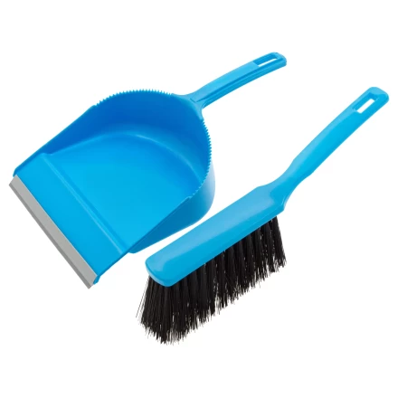 Набор: совок с кромкой 330 x 225 мм и щетка-сметка 285 мм, голубой, Home Palisad 933105 купить в Урае