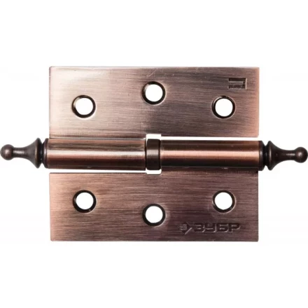 Петля дверная разъемная ЗУБР &quot;ЭКСПЕРТ&quot;, 1 подшипник, цвет ст. медь (AC), левая, с крепежом, 75х63х2,5мм, 2 шт 37605-075-6L купить в Урае