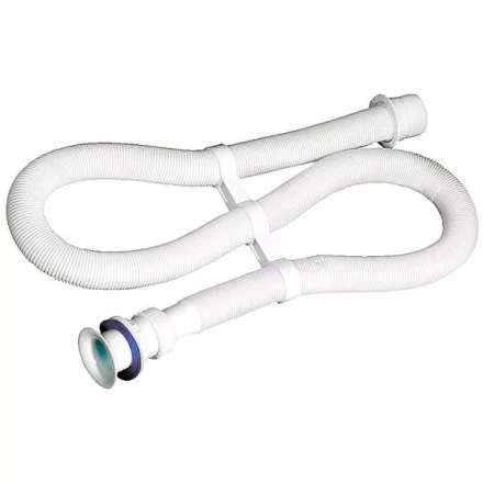 Сифон ЗУБР &quot;МАСТЕР&quot; гофрированный для моек и раковин с пластмассовым выпуском, 1,5м 51881-15 купить в Урае